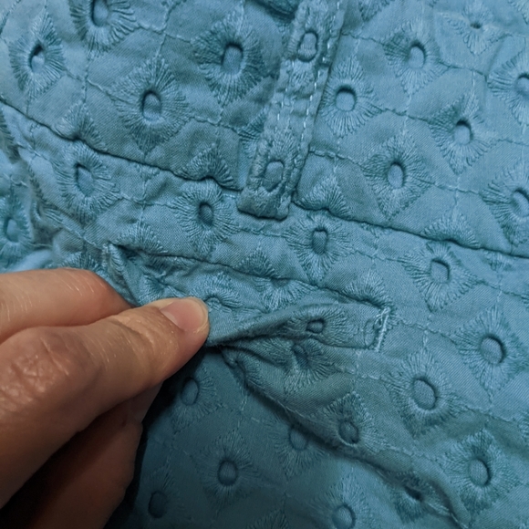 Loft Ann Taylor Teal Eyelet Shorts size 2 - Picture 5 of 8